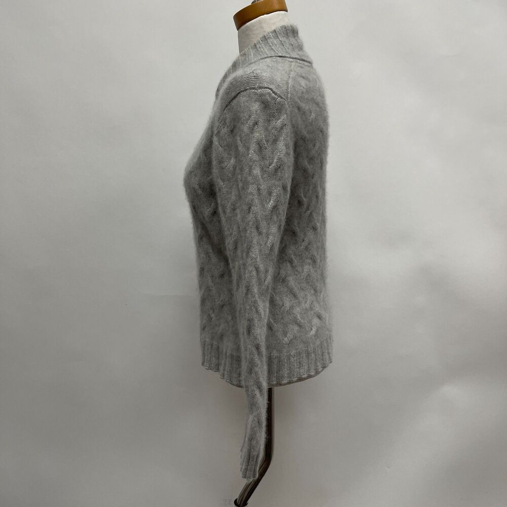 Talbots Sweater Small Medium Large Light Gray 100… - image 3